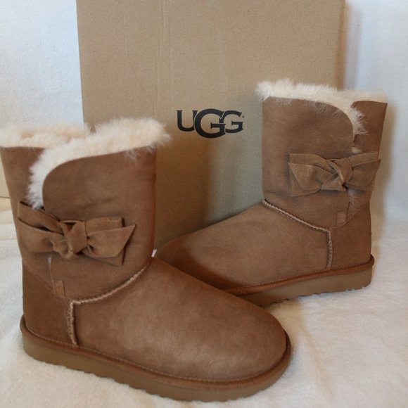 UGG Shoes - NEW UGG WOMEN'S DAELYNN LEATHER BOW SUEDE BOOTS